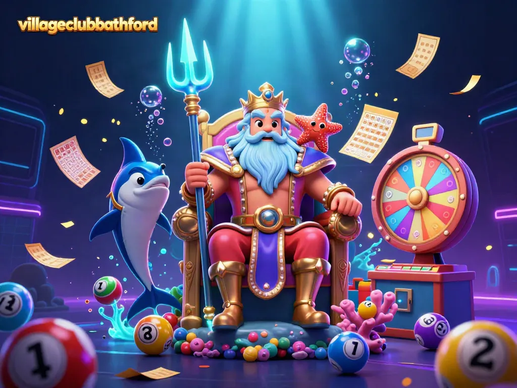 Engage in vibrant lottery games at villageclubbathford with Neptune and a lively underwater scene.