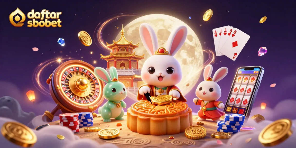 Engage with daftar sbobet at an enchanting moonlit casino scene with vibrant gaming elements.