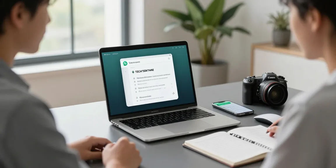 WhatsApp下載 interface on a laptop, enhancing productivity in a modern workspace.
