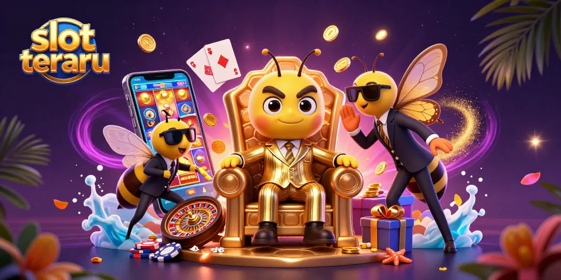 Win big with slot terbaru in this dynamic casino scene featuring exciting game elements.