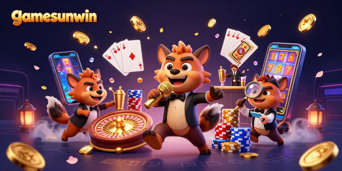 Experience the excitement at gamesunwin's animated casino with vibrant hyenas and dynamic gameplay elements.