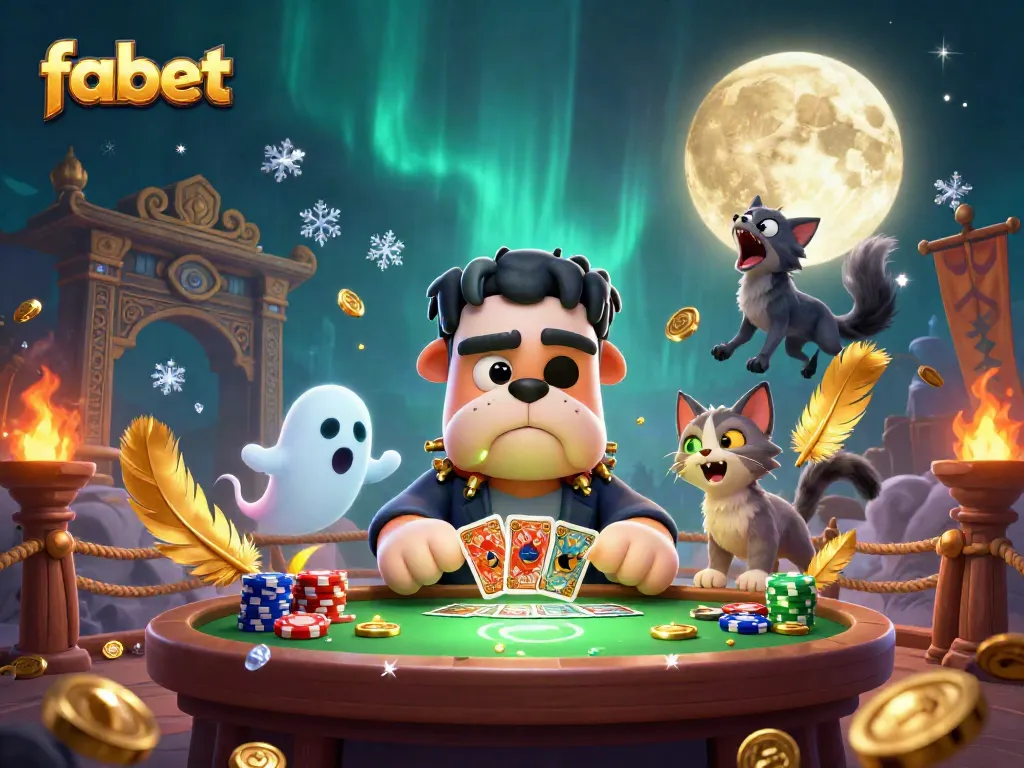Join the fabet action with the Frankenstein bulldog dealer at a casino-themed table
